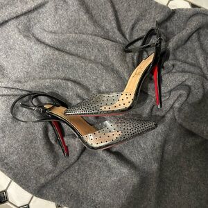 Christian Louboutin Black and Silver Heels